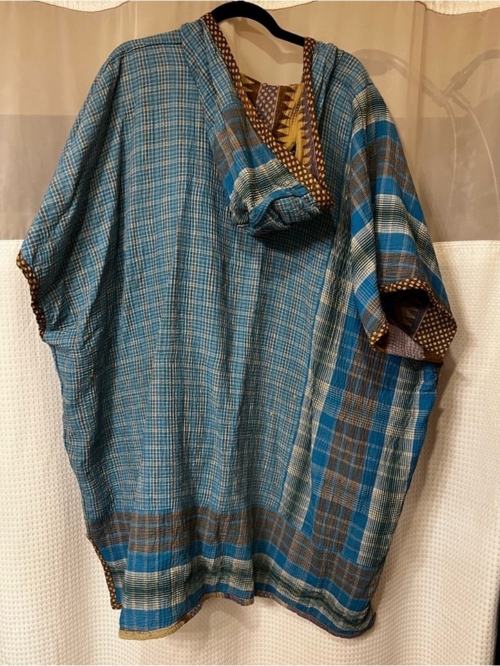 Bohemian Patchwork Tunic Top in Mustard and Brown - Picture 8 of 8